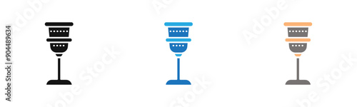 Holy chalice icon outline collection or set  in black and white