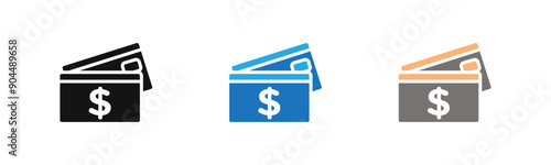 Payment method icon outline collection or set  in black and white