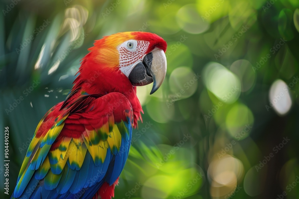 Fototapeta premium 3D mural with parrot design for wallpaper