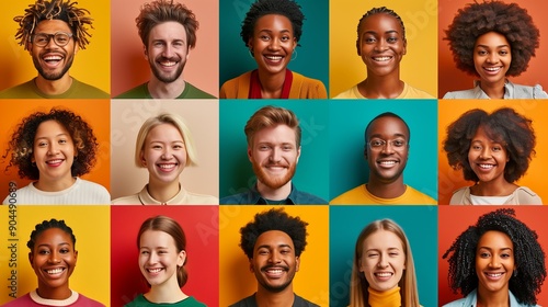 Wallpaper Mural Collage of smiling and happy multiethnic people. Torontodigital.ca