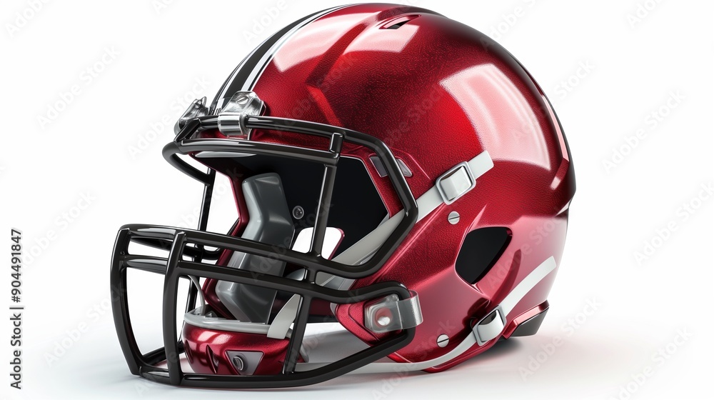 Fototapeta premium American college high school junior football on white.