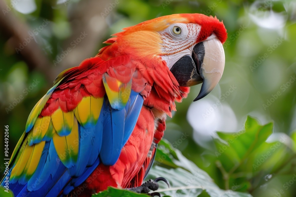 The scarlet macaw is considered the most stunning parrot known for its vibrant red blue and yellow colors