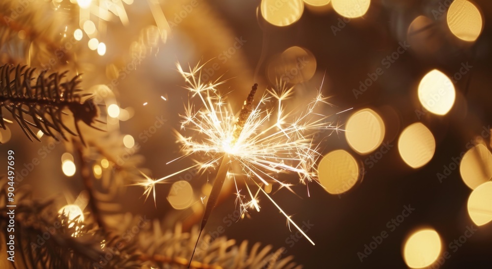 New Year's Eve Fireworks in Gold and White Creating a Joyous Celebration with Radiant Sparks Illuminating a Dark Brown Background New Year's Eve Fireworks in Gold and White Creating a Joyous Celebration with Radiant Sparks Illuminating a Dark Brown Background