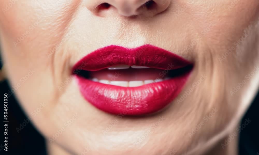 close up lips of woman