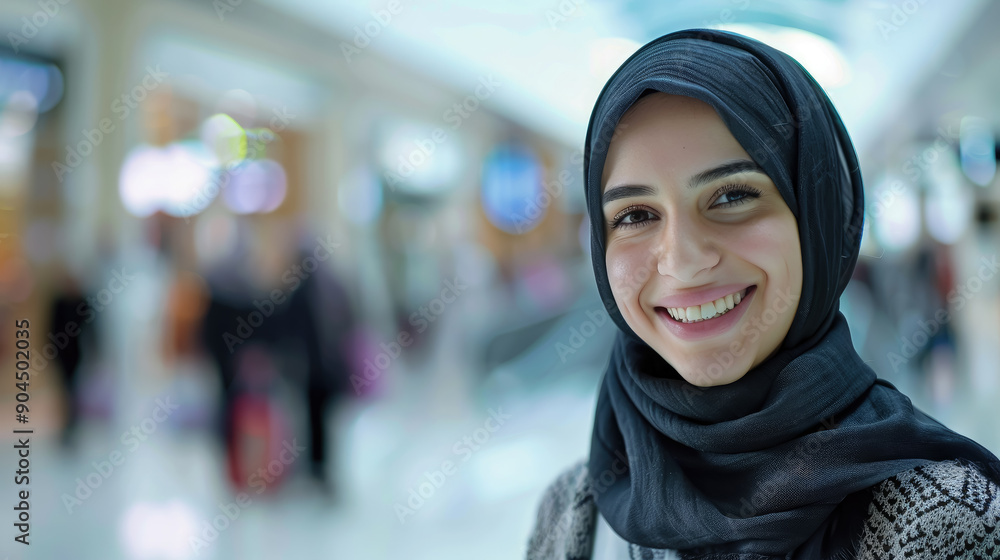beautiful young smiling arab woman in black hijab in a shopping mall, sheila, scarf, dress, traditional clothing, oriental fashion, middle east, UAE, Dubai, muslim, islamic, religious, shop, store beautiful young smiling arab woman in black hijab in a shopping mall, sheila, scarf, dress, traditional clothing, oriental fashion, middle east, UAE, Dubai, muslim, islamic, religious, shop, store