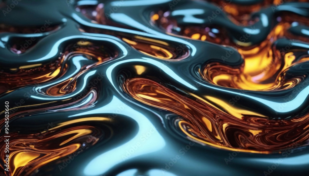 Obraz premium Background - Molten Liquid Hot Metal in Fiery Colors