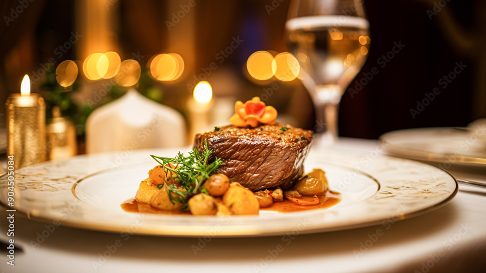 Exquisite main course meal at a luxurious restaurant, wedding food catering and English cuisine Exquisite main course meal at a luxurious restaurant, wedding food catering and English cuisine