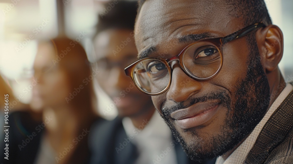 A close-up shot of a person wearing glasses, focusing on the details A close-up shot of a person wearing glasses, focusing on the details