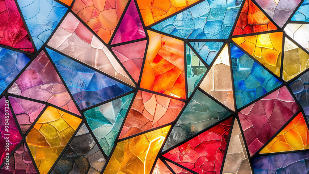 Triangular Stained Glass Window with Varied Opacities Triangular Stained Glass Window with Varied Opacities