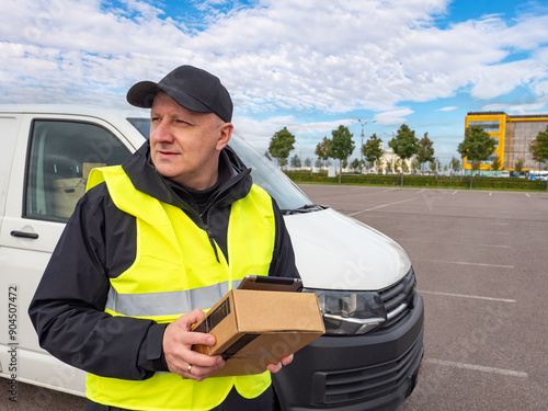 Man courier. Delivery servi...