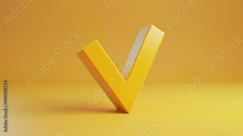 A bright and cheerful yellow letter V sits on a matching yellow background