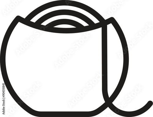 Dental floss, dental care.  Editable stroke, vector icon. EPS 10