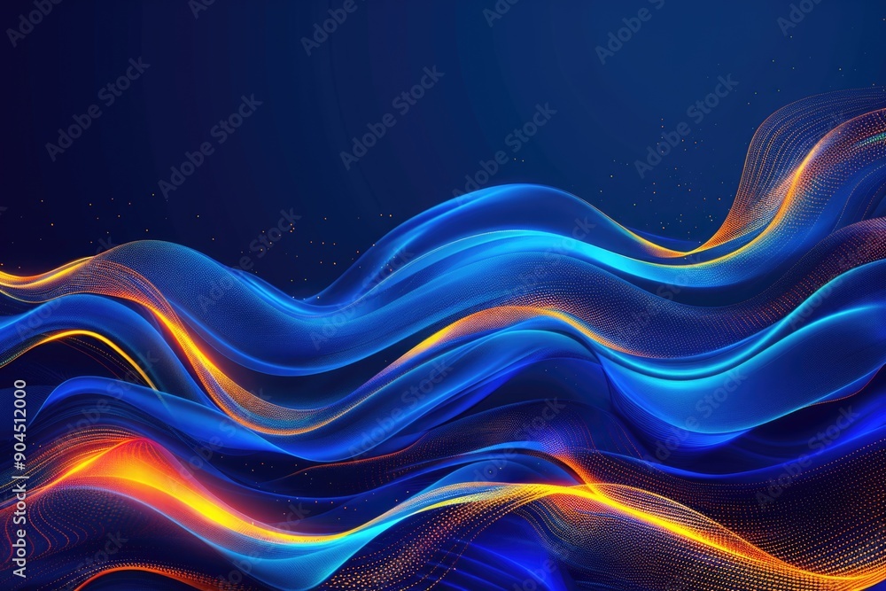 Obraz premium Abstract blue and orange background with wavy pattern, great for creative projects