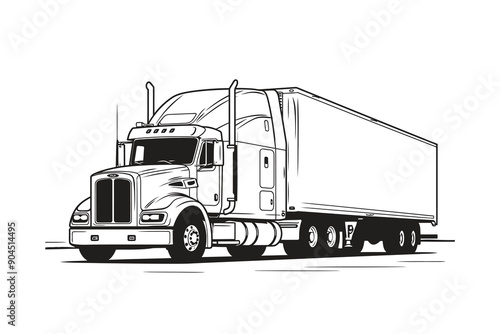 Creative style Black silhouette truck logo icon truck vector illustration