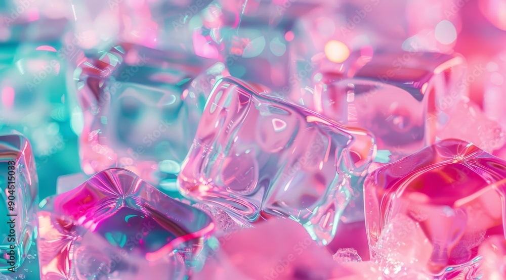 Beautifully Colorful Ice Cubes with Stunning and Vibrant Lighting Effects for Visual Appeal Beautifully Colorful Ice Cubes with Stunning and Vibrant Lighting Effects for Visual Appeal