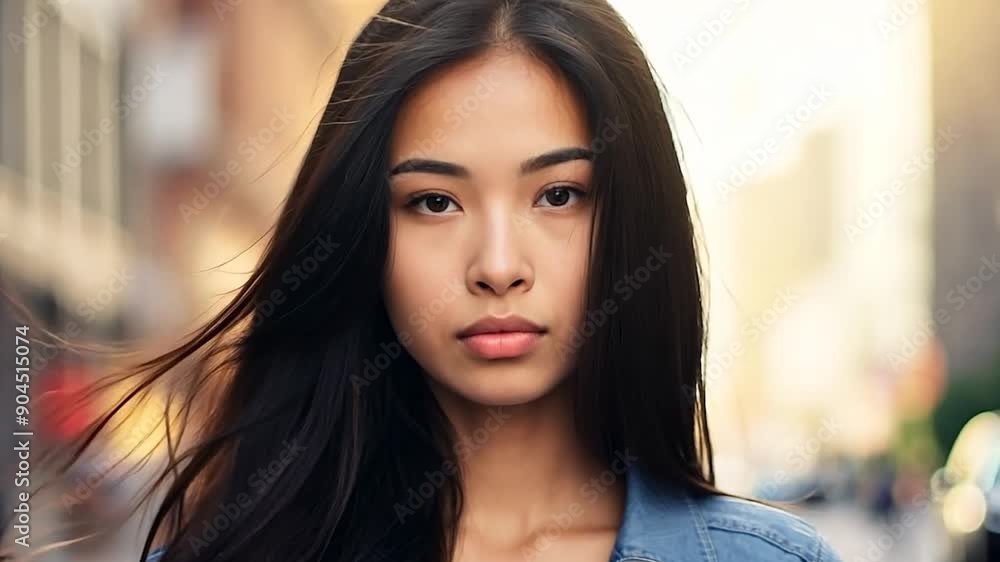 Young Asian woman serious face portrait Young Asian woman serious face portrait