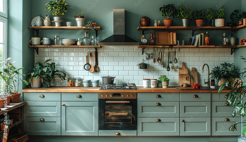 Fresh and Inviting Kitchen with Light Green Cabinets Fresh and Inviting Kitchen with Light Green Cabinets