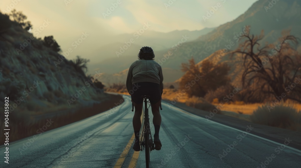 Cyclist road background generative ai Cyclist road background generative ai