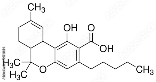 Tetrahydrocannabinolsäure THCA Chemie Strukturformel