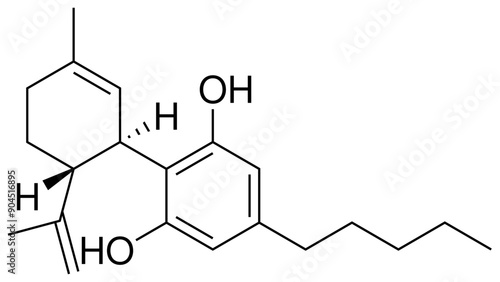 Cannabidiol CBD Chemie Strukturformel