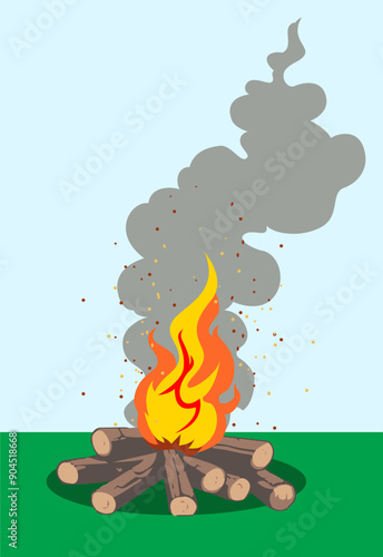 camp fire illustration