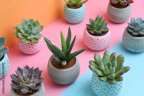 Close-up image of a succulent plant, showcasing its detailed, fleshy leaves. Perfect for themes of nature, minimalism, and indoor gardening photo