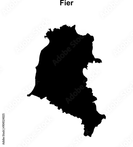 Fier county blank outline map