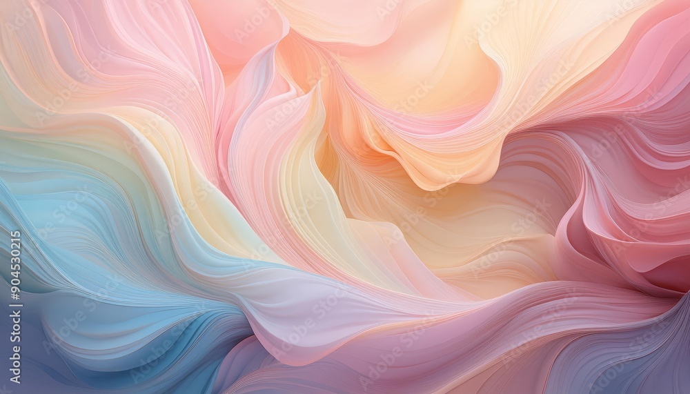 Obraz premium Abstract swirls of pastel colors blend and twist into a mesmerizing pattern