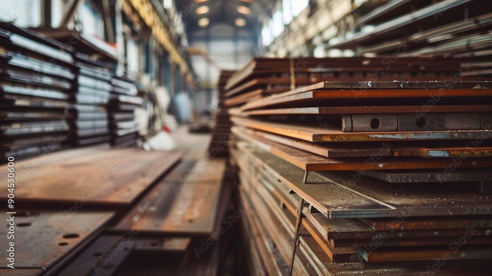 Fototapeta premium old rusty metal bars in factory