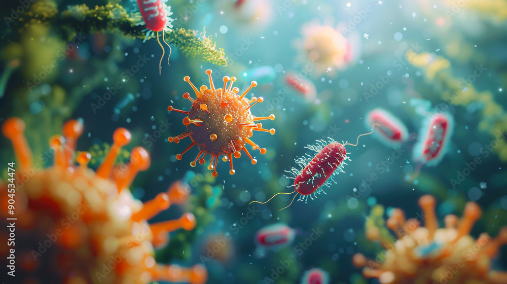 close up bacteria and virus close up bacteria and virus