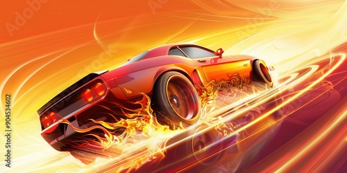 Vibrant Hot Wheels Toy Cars Racing on a Detailed Plain Background. Fun and Exciting Toy...
