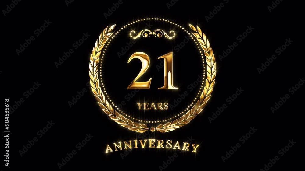 21st Anniversary Celebration. Happy 21 Years Anniversary Animation in ...