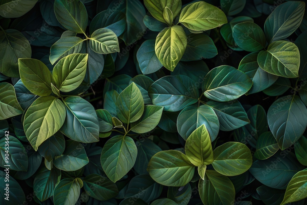 Lush Green Leaves Wallpaper. Natural Serenity Concept Lush Green Leaves Wallpaper. Natural Serenity Concept
