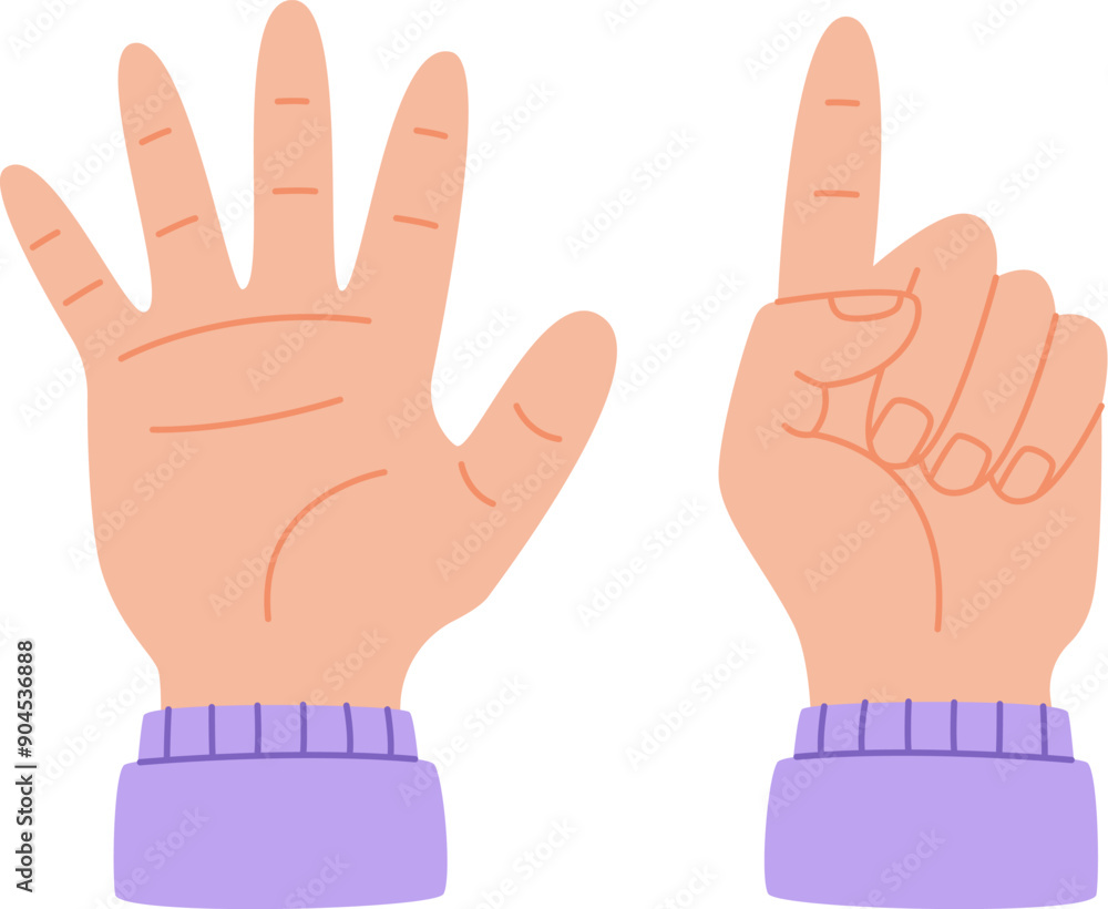 Fototapeta premium Hand Counting Six Fingers