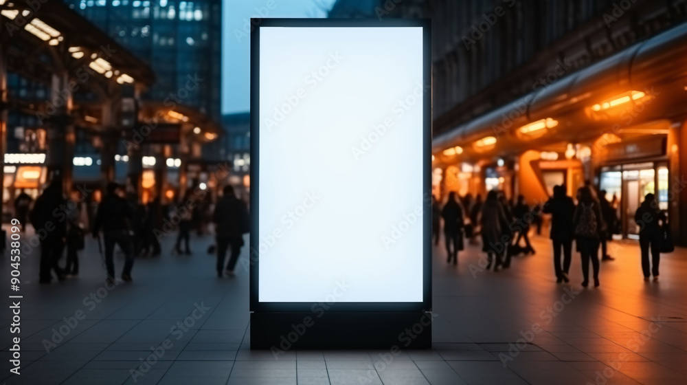 Billboard blank on the sidewalk street for advertisement Billboard blank on the sidewalk street for advertisement