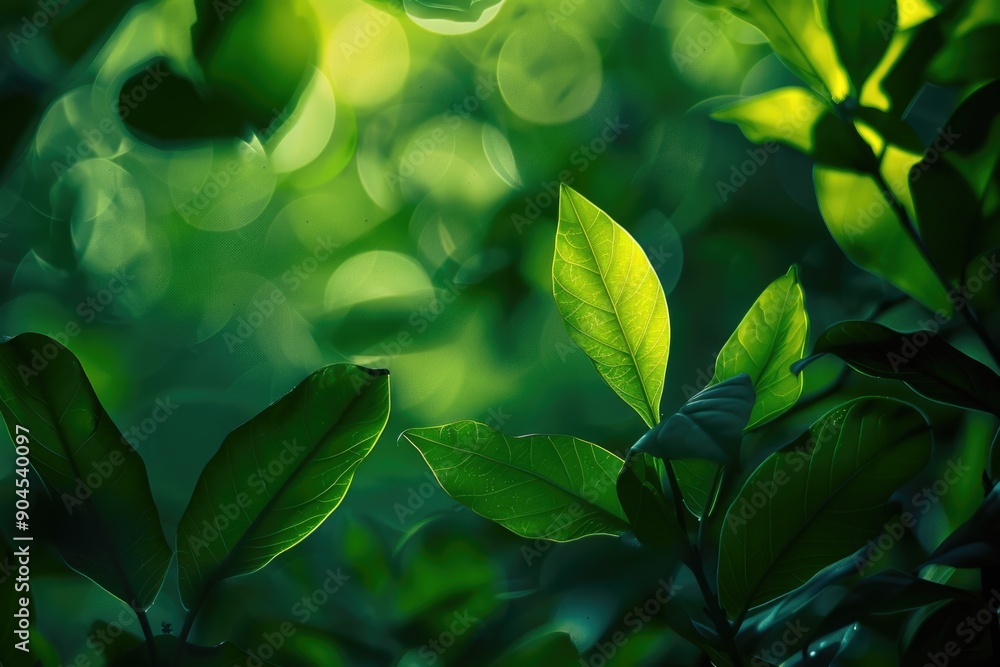 A close-up shot of a plant with green leaves A close-up shot of a plant with green leaves
