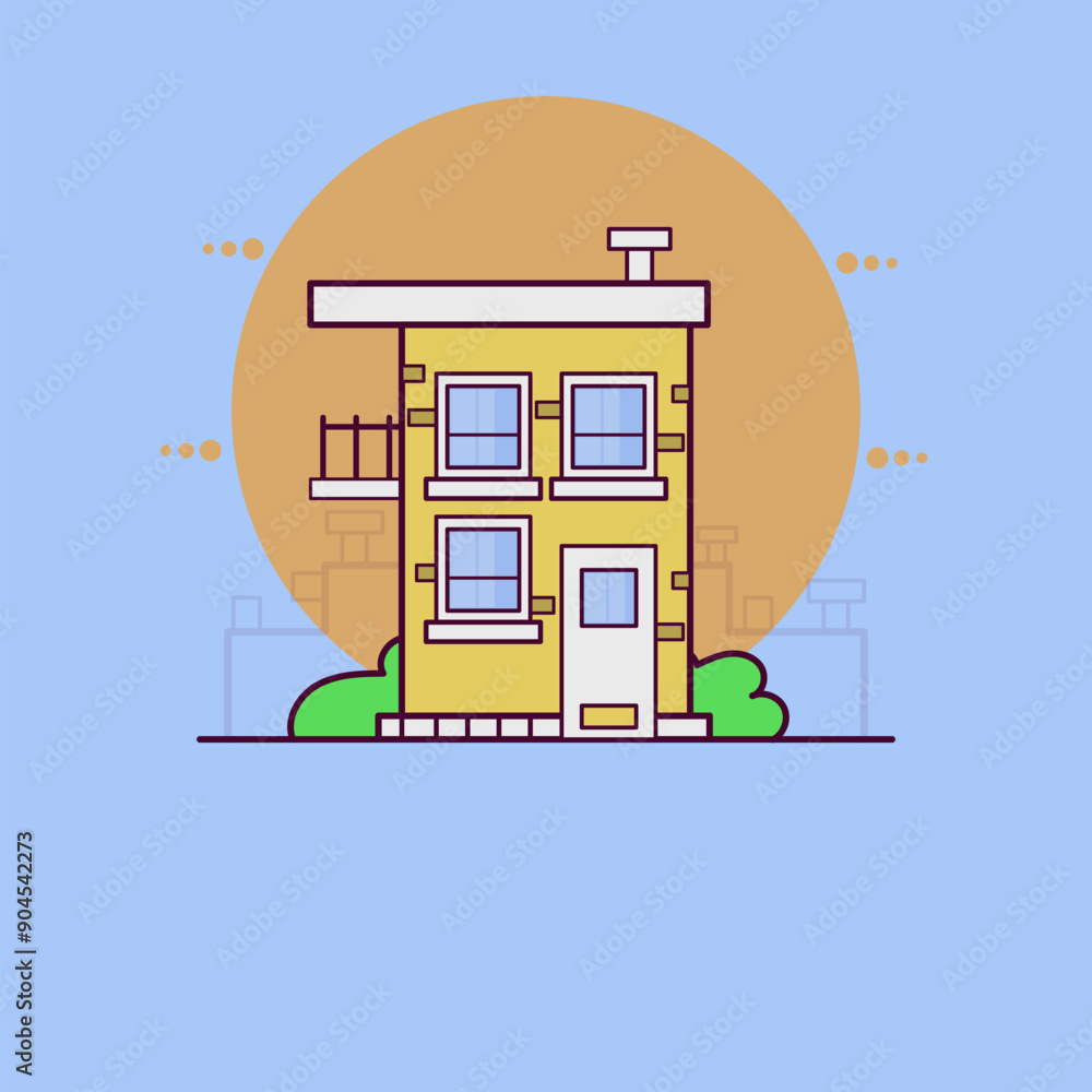 Obraz premium illustration of a Apartment building flat design. Vector thin sign of multi-storey house, condo rent logo. Real estate illustration.