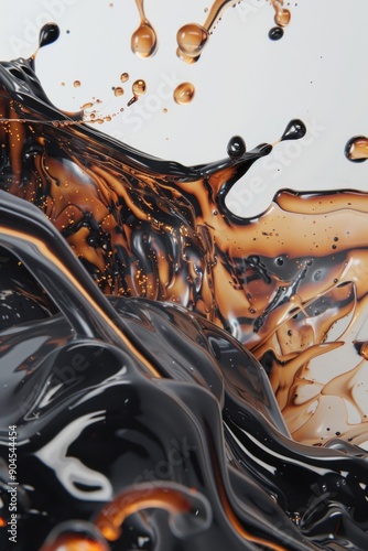 A close-up shot of a liquid substance on a white surface