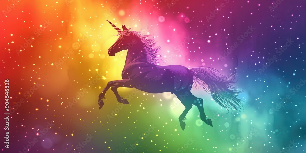 Magical Rainbow Unicorn Wonderland. Whimsical and enchanting theme concept Magical Rainbow Unicorn Wonderland. Whimsical and enchanting theme concept