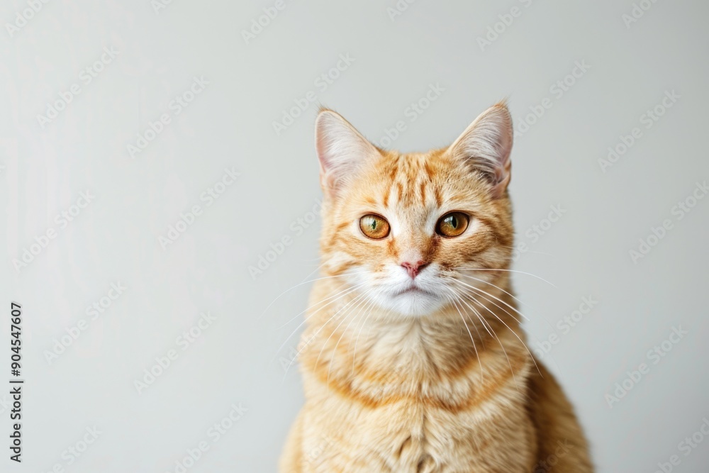 A curious orange cat sits atop a table, looking around A curious orange cat sits atop a table, looking around