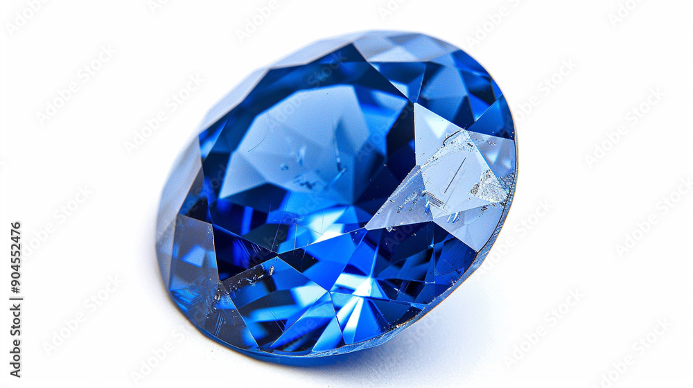 Sapphire on an isolated white background, object focused, png, stock image, hd quality, natural look Sapphire on an isolated white background, object focused, png, stock image, hd quality, natural look
