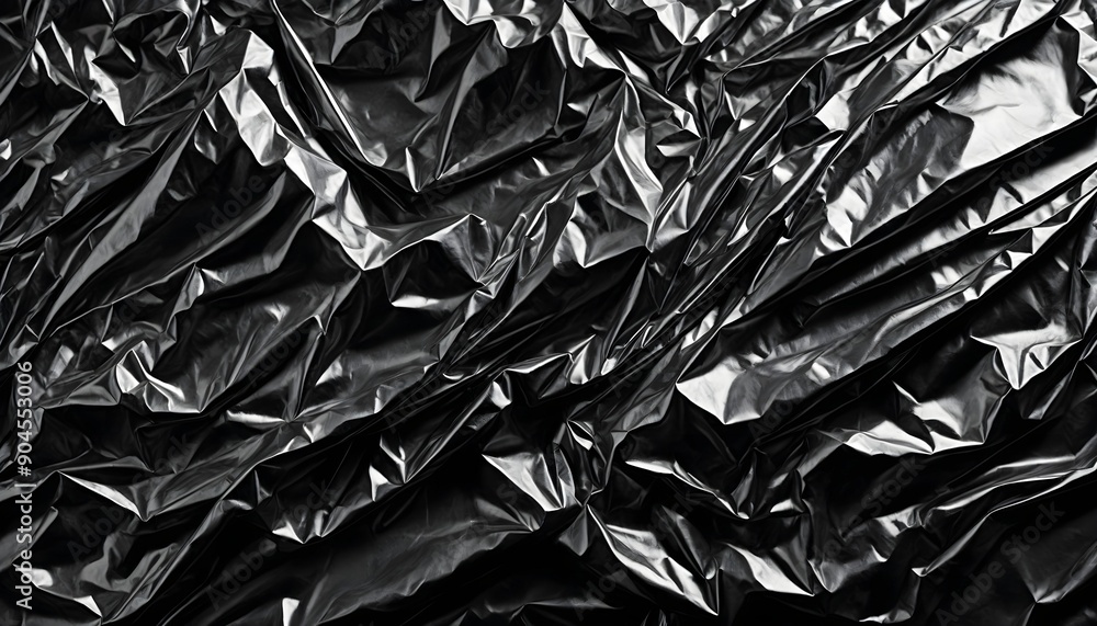 A black background with a crinkled, foil-like texture, reflecting light in a shimmering, metallic manner. Multiple variations available. A black background with a crinkled, foil-like texture, reflecting light in a shimmering, metallic manner. Multiple variations available.