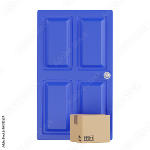 Foto 3d render  home delivery  illustration