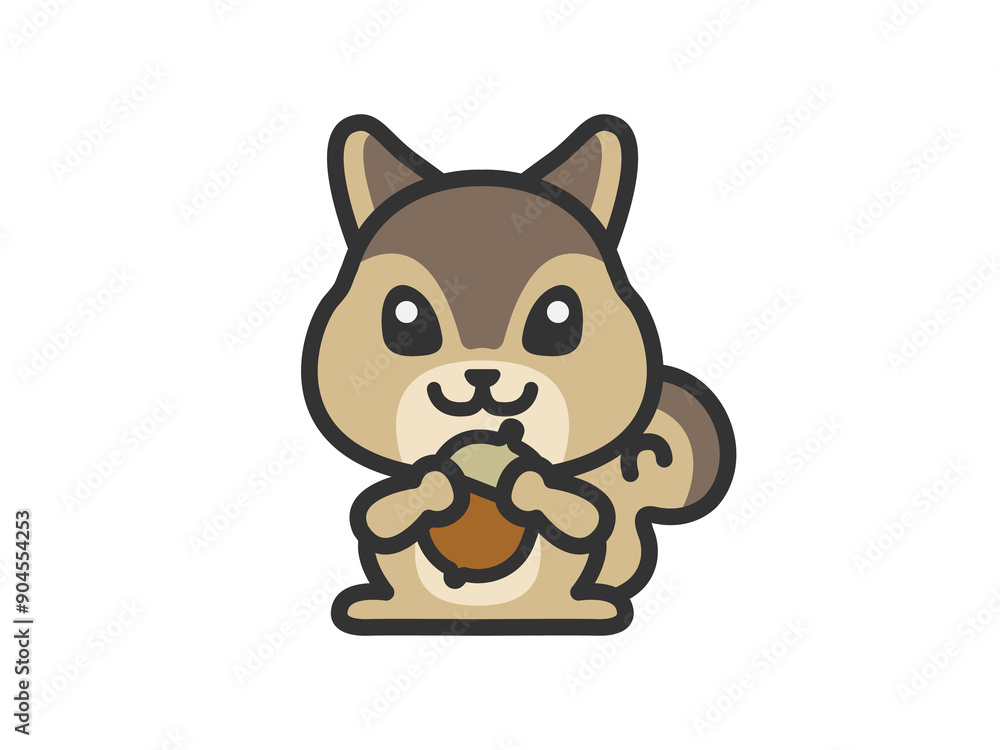 リスのアイコン(線画カラー)のイラスト リスのアイコン(線画カラー)のイラスト