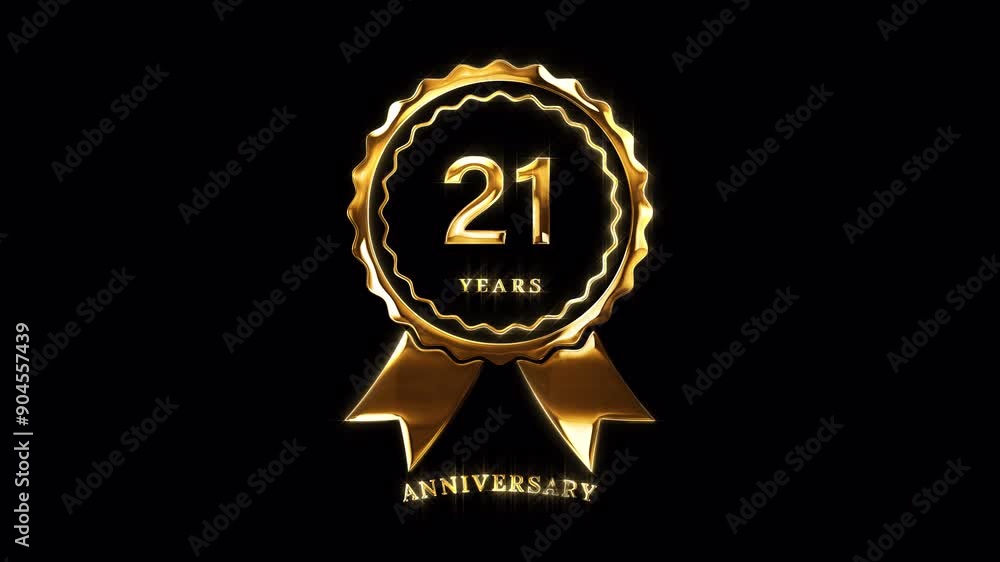 21st Anniversary Celebration. Happy 21 Years Anniversary Animation in ...