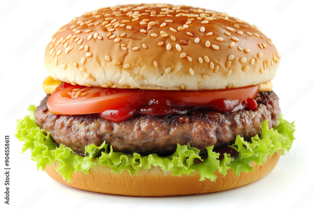 fresh tasty burger isolated on white background fresh tasty burger isolated on white background
