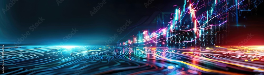 A vibrant landscape of digital light trails and reflections, depicting a futuristic, technology-inspired environment. A vibrant landscape of digital light trails and reflections, depicting a futuristic, technology-inspired environment.