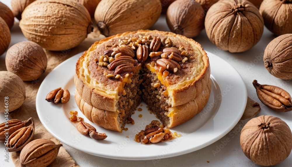 Pecan Pie with Pecan Shells. Pecan Pie with Pecan Shells.
