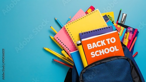A backpack with the words back to school