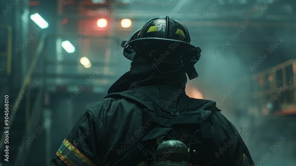 Firefighter fire station background generative ai Firefighter fire station background generative ai